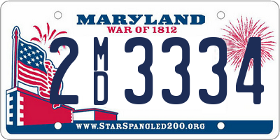 MD license plate 2MD3334