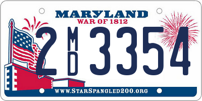MD license plate 2MD3354