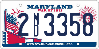 MD license plate 2MD3358