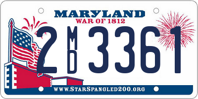 MD license plate 2MD3361