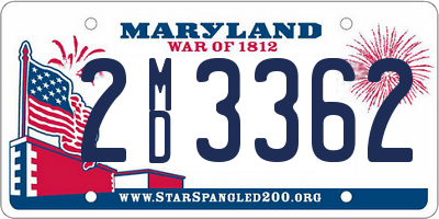 MD license plate 2MD3362