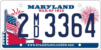 MD license plate 2MD3364