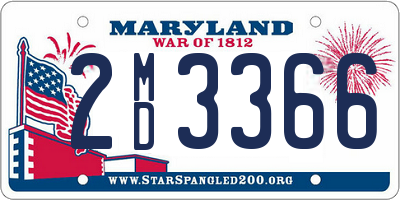 MD license plate 2MD3366