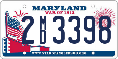 MD license plate 2MD3398