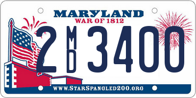 MD license plate 2MD3400