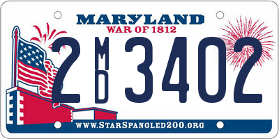 MD license plate 2MD3402