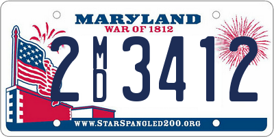 MD license plate 2MD3412