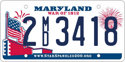 MD license plate 2MD3418