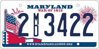 MD license plate 2MD3422