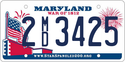 MD license plate 2MD3425