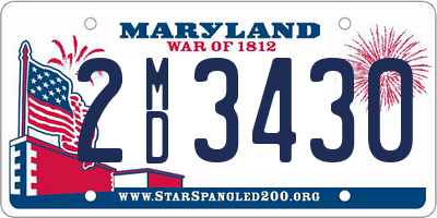 MD license plate 2MD3430