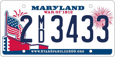 MD license plate 2MD3433