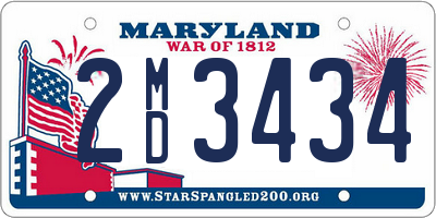 MD license plate 2MD3434