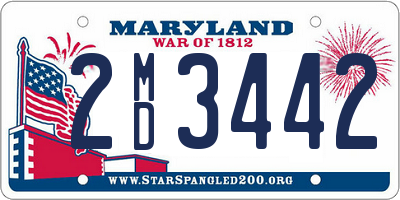 MD license plate 2MD3442