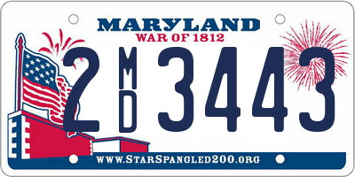 MD license plate 2MD3443