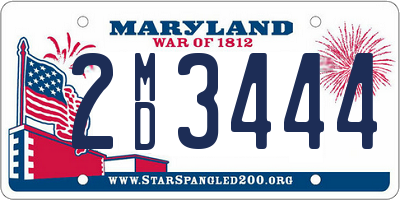 MD license plate 2MD3444