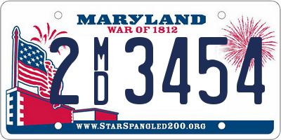 MD license plate 2MD3454