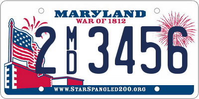 MD license plate 2MD3456