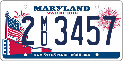 MD license plate 2MD3457