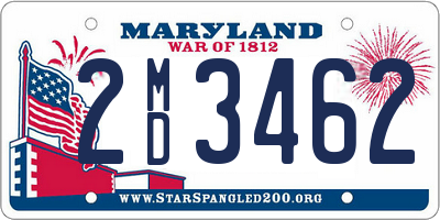 MD license plate 2MD3462