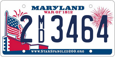 MD license plate 2MD3464