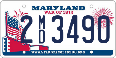 MD license plate 2MD3490