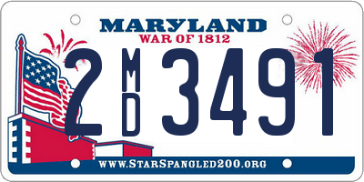 MD license plate 2MD3491