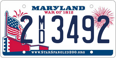 MD license plate 2MD3492