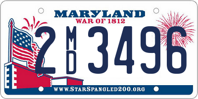 MD license plate 2MD3496