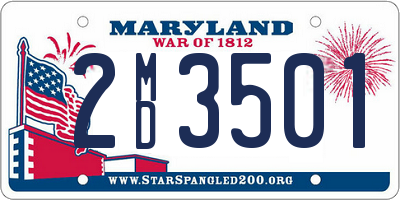 MD license plate 2MD3501