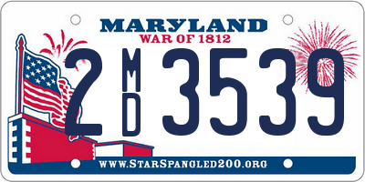 MD license plate 2MD3539