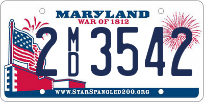 MD license plate 2MD3542