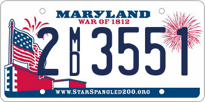 MD license plate 2MD3551