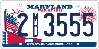 MD license plate 2MD3555