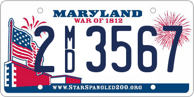 MD license plate 2MD3567