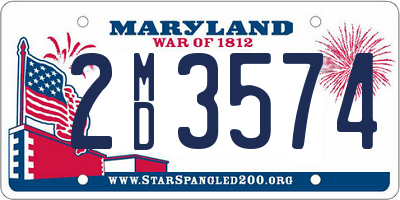 MD license plate 2MD3574