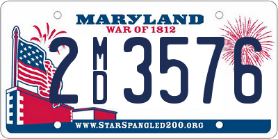 MD license plate 2MD3576