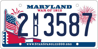 MD license plate 2MD3587