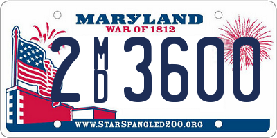 MD license plate 2MD3600