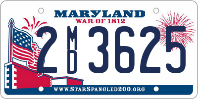 MD license plate 2MD3625