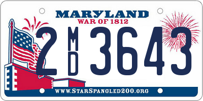 MD license plate 2MD3643