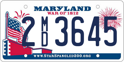 MD license plate 2MD3645