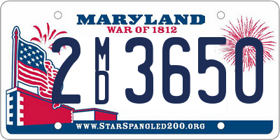 MD license plate 2MD3650