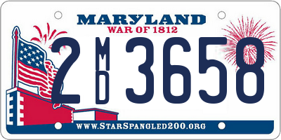 MD license plate 2MD3658