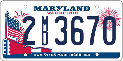 MD license plate 2MD3670