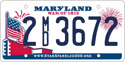 MD license plate 2MD3672