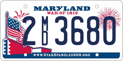 MD license plate 2MD3680