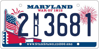 MD license plate 2MD3681