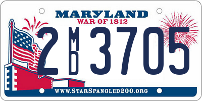 MD license plate 2MD3705