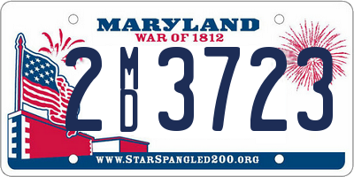 MD license plate 2MD3723